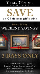 Black Friday Weekend Sale: Valid 11/28/15 - 11/30/15