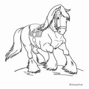 A sketch created for the Remarque of the painting of Disney & Pixar Film's movie, Brave depicting one Merida's horse, Angus.