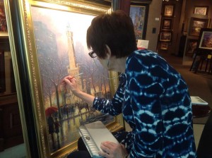 Thomas Kinkade Master Highter at Work