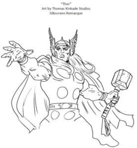 Marvel Thor Estate Edition Sketch by Thomas Kinkade Studios