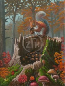 Acorn Aficionado Painting by Zac Kinkade