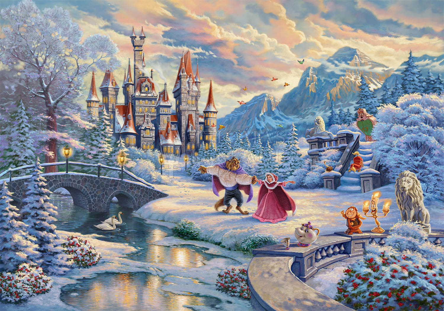 Beauty & Beast Winter Painting
