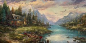 scenic thomas kinkade canvas