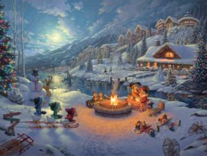 Christmas Lodge Painting