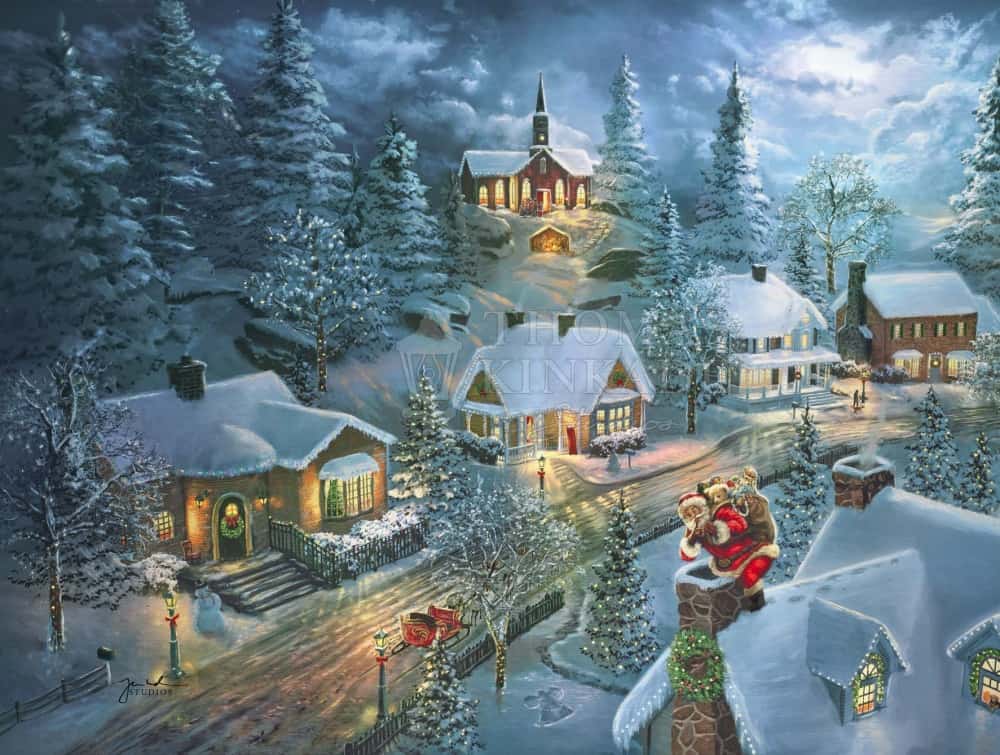 Santa's Silent Night - Thomas Kinkade Smoky Mountains