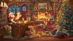 Santa Checking HIs List Slide