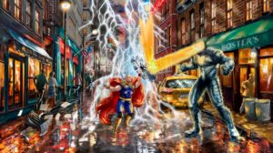 Marvel Thor painting by Thomas Kinkade Studios