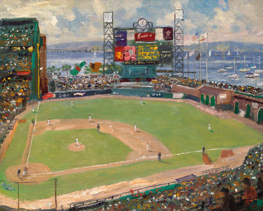 World Series Baseball Painting, Thomas Kinkade